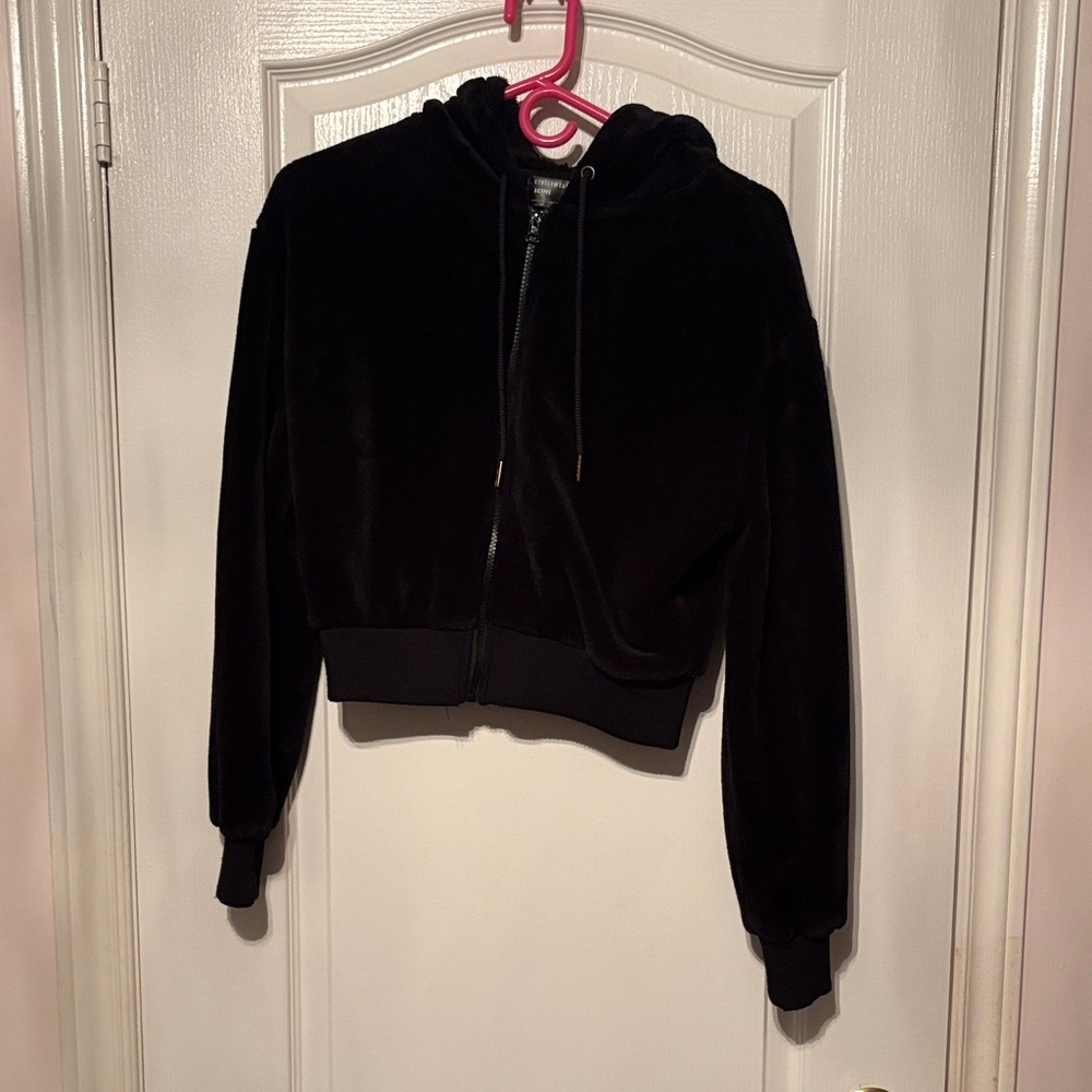 Stylish Black faux fur Hoodie